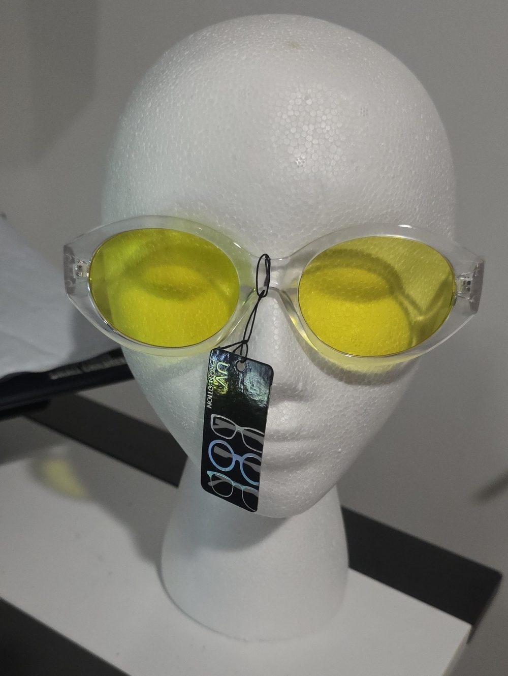 Clear Frame Sunglasses with Yellow Lenses